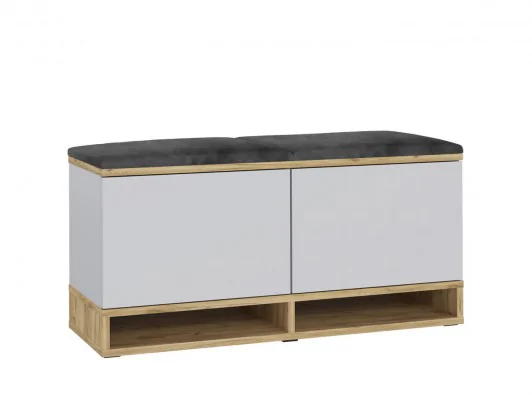 Szafka kansas biały-craft siedzisko szare