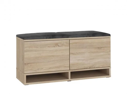 Szafka na buty kansas sonoma z siedziskiem szarym