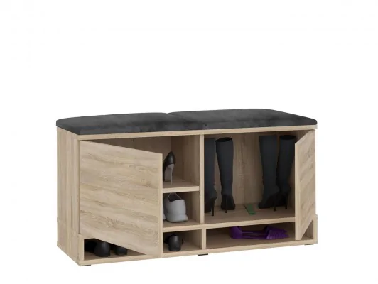 Szafka na buty kansas sonoma kolor siedziska szazry drzwiczki otwierane