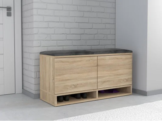 Szafka na buty kansas sonoma kolor siedziska szary