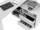 Biurko narożne białe komputerowe Delta szuflady