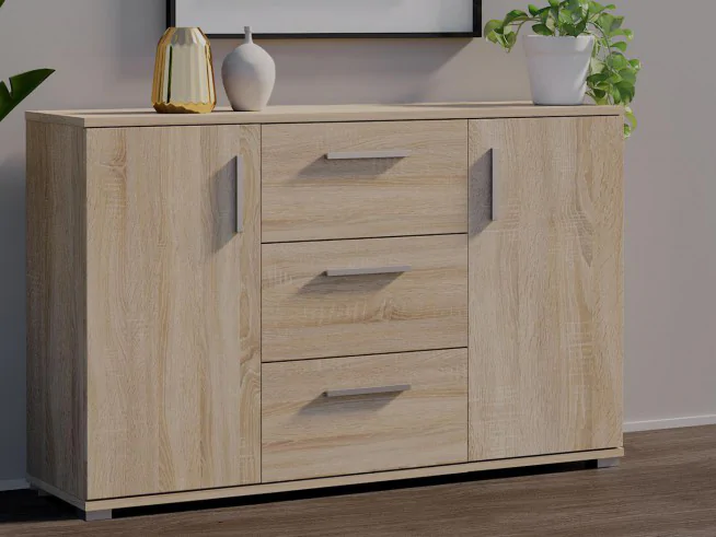 Komoda z szufladami z drzwiami ARIZONA 140 2D3SZ dąb sonoma