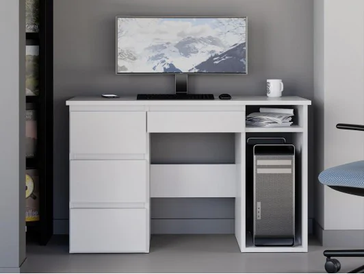 Zobacz Biurko komputerowe szkolne BETA PC szuflady, półka na komputer białe, sonoma, craft, antracyt-craft Biurko komputerowe szkolne BETA PC szuflady, półka na komputer białe, sonoma, craft, antracyt-craft