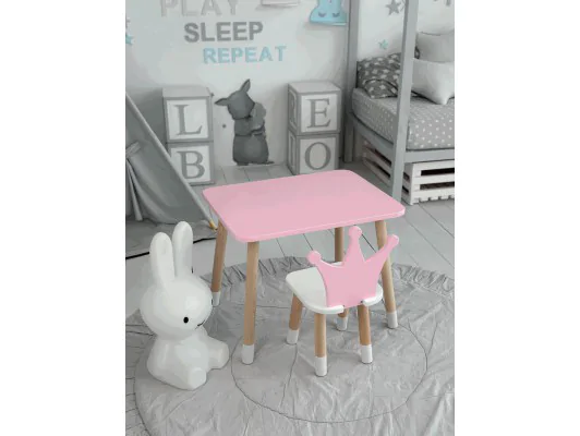 Zobacz Różowy zestaw dla dziecka stoliczek Korona II z krzesełkiem Różowy zestaw dla dziecka stoliczek Korona II z krzesełkiem