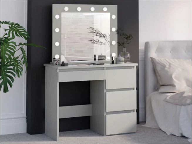 Toaletka kosmetyczna z lustrem i oświetleniem LED – Beta 12 LED FLAT Kaszmir