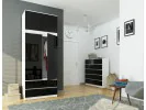 SZAFA Z NADSTAWKĄ S90 2D 2SZ CLP PK CZARNY POŁYSK