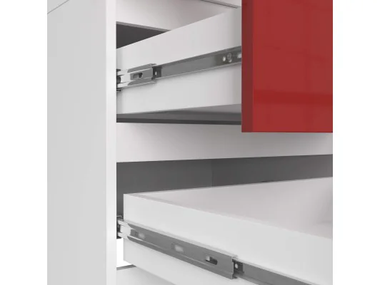 SZAFA Z NADSTAWKĄ S60 2D 2SZ CLP PK BIAŁY / CZERWONY POŁYSK