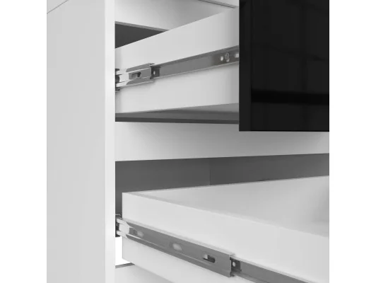 SZAFA Z NADSTAWKĄ S60 2D 2SZ CLP PK BIAŁY / CZARNY POŁYSK