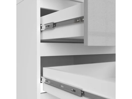 SZAFA Z NADSTAWKĄ S60 2D 2SZ CLP PK BIAŁY / METALIK POŁYSK