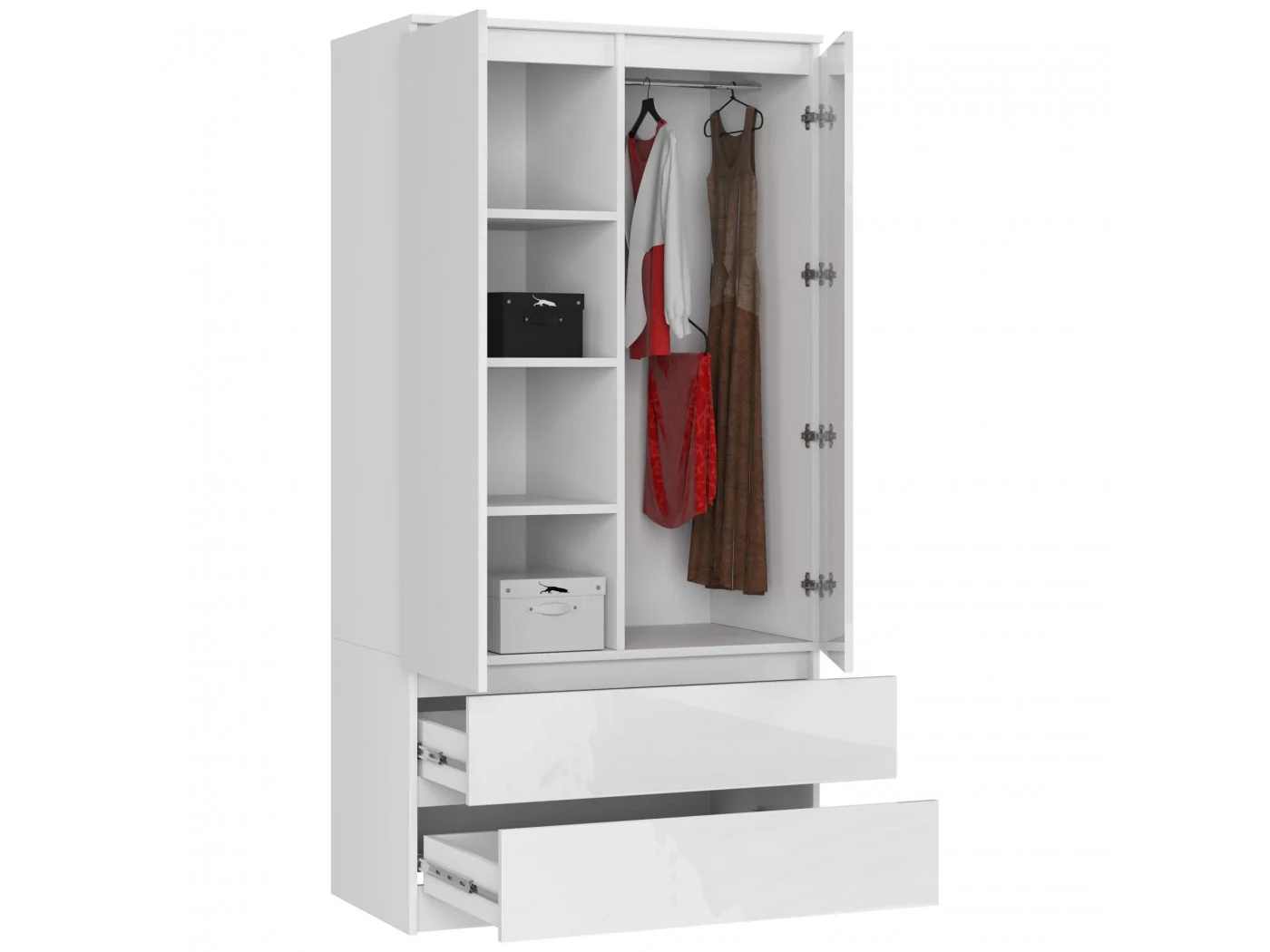 SZAFA S90 2D 2SZ CLP PK BIAŁY POŁYSK SZAFA S90 2D 2SZ CLP PK BIAŁY POŁYSK
