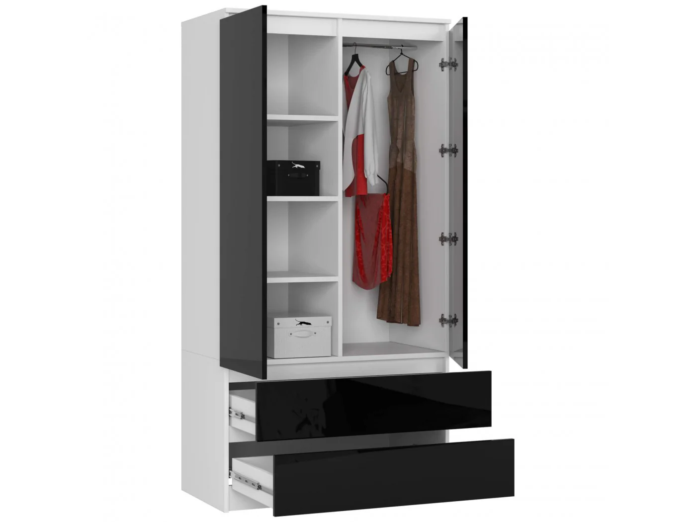 SZAFA S90 2D 2SZ CLP PK CZARNY POŁYSK SZAFA S90 2D 2SZ CLP PK CZARNY POŁYSK