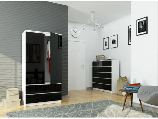 SZAFA S90 2D 2SZ CLP PK CZARNY POŁYSK