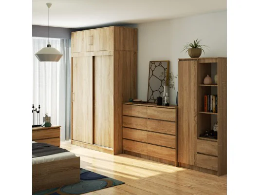 SZAFA PRZESUWNA Z NADSTAWKĄ 150cm CLP SONOMA MONO