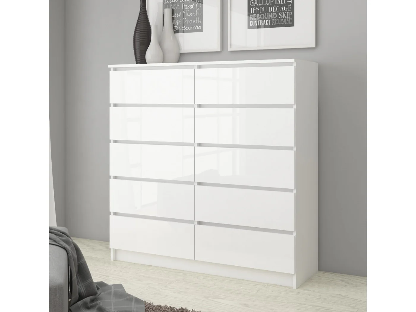 KOMODA K140 10SZ CLP PK BIAŁY POŁYSK KOMODA K140 10SZ CLP PK BIAŁY POŁYSK