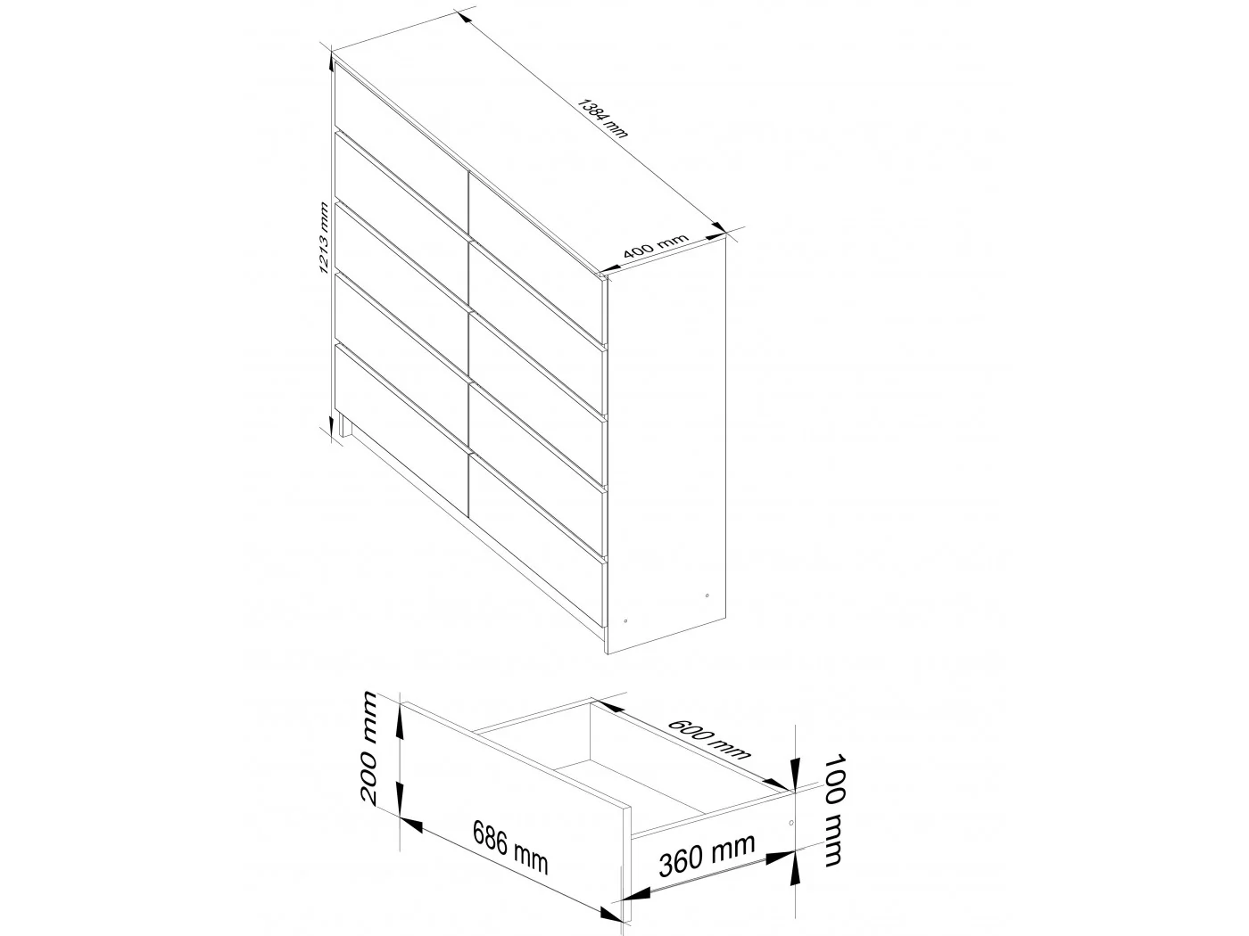 KOMODA K140 10SZ CLP PK CZERWONY POŁYSK KOMODA K140 10SZ CLP PK CZERWONY POŁYSK