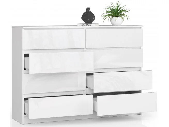 KOMODA K140 8SZ CLP BIAŁY POŁYSK