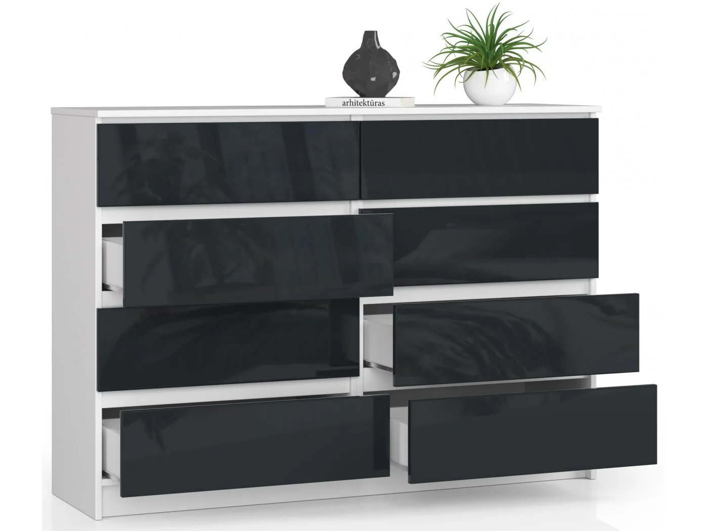 KOMODA K140 8SZ CLP GRAFIT POŁYSK KOMODA K140 8SZ CLP GRAFIT POŁYSK