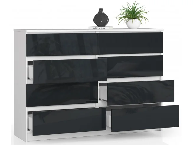 KOMODA K140 8SZ CLP GRAFIT POŁYSK