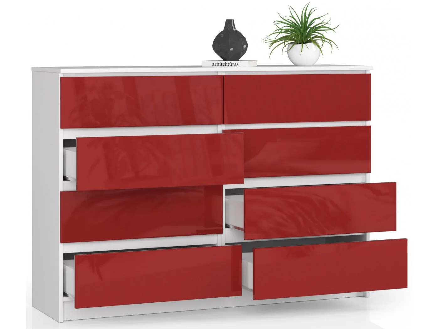 KOMODA K140 8SZ CLP CZERWONY POŁYSK KOMODA K140 8SZ CLP CZERWONY POŁYSK