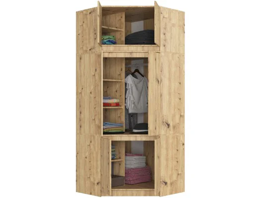 SZAFA NAROŻNA Z NADSTAWKĄ S100 DĄB ARTISAN