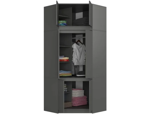 Zobacz SZAFA NAROŻNA Z NADSTAWKĄ S100 GRAFIT SZARY SZAFA NAROŻNA Z NADSTAWKĄ S100 GRAFIT SZARY