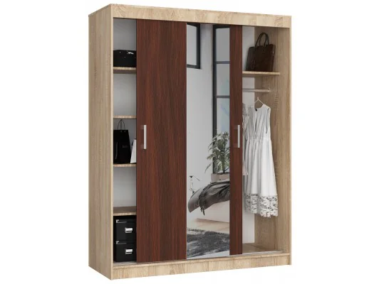 SZAFA PRZESUWNA 150cm CLP SONOMA / WENGE