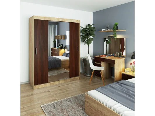 SZAFA PRZESUWNA 150cm CLP SONOMA / WENGE