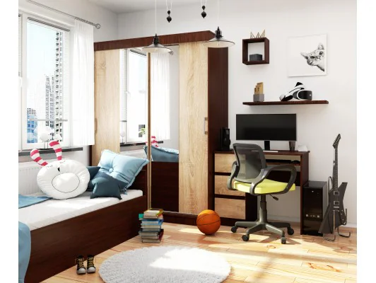 SZAFA PRZESUWNA 150cm CLP WENGE / SONOMA