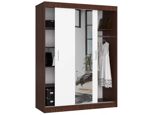 SZAFA PRZESUWNA 150cm CLP WENGE / BIAŁA