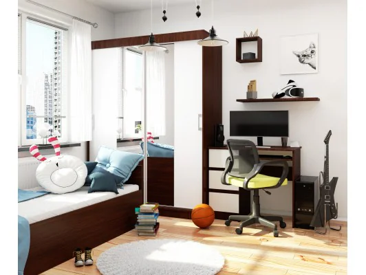 SZAFA PRZESUWNA 150cm CLP WENGE / BIAŁA