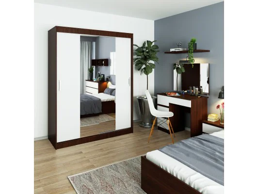 SZAFA PRZESUWNA 150cm CLP WENGE / BIAŁA