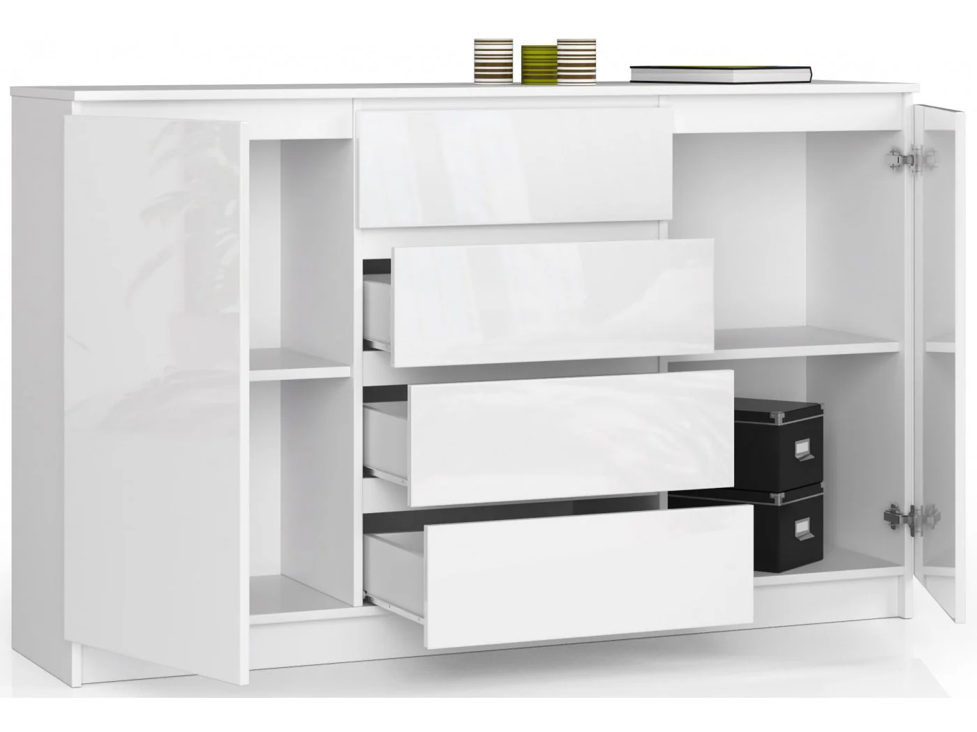 KOMODA K160 2D 4SZ CLP BIAŁY POŁYSK KOMODA K160 2D 4SZ CLP BIAŁY POŁYSK