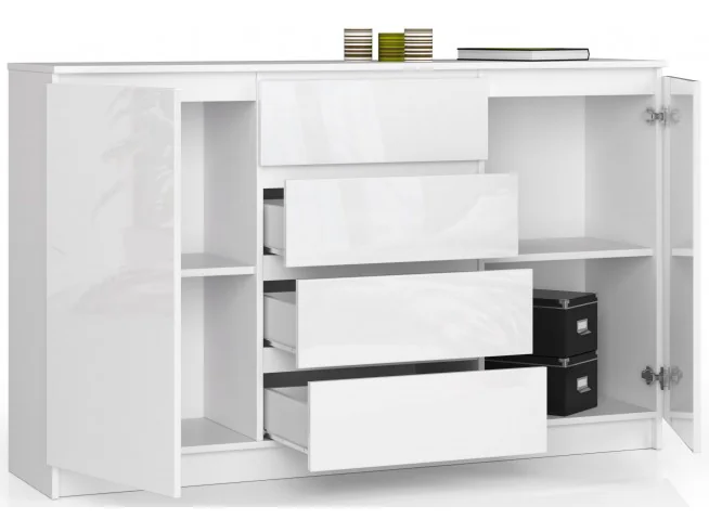 KOMODA K160 2D 4SZ CLP BIAŁY POŁYSK