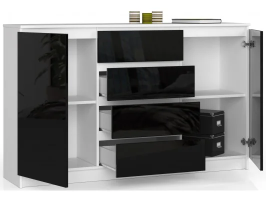 KOMODA K160 2D 4SZ CLP CZARNY POŁYSK