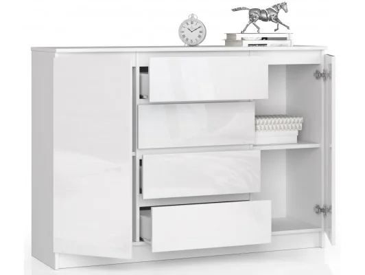Zobacz KOMODA K140 2D 4SZ CLP BIAŁY POŁYSK KOMODA K140 2D 4SZ CLP BIAŁY POŁYSK