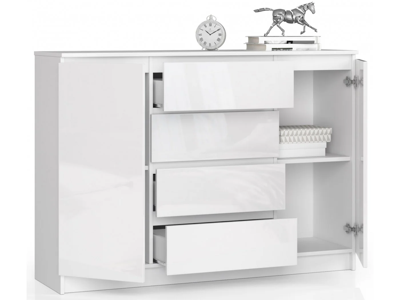 KOMODA K140 2D 4SZ CLP BIAŁY POŁYSK KOMODA K140 2D 4SZ CLP BIAŁY POŁYSK