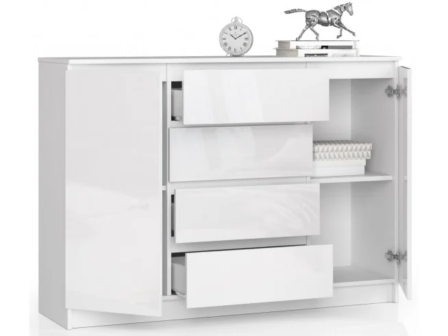KOMODA K140 2D 4SZ CLP BIAŁY POŁYSK