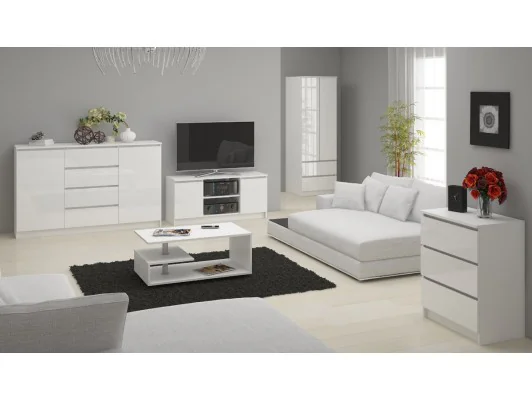 KOMODA K140 2D 4SZ CLP BIAŁY POŁYSK