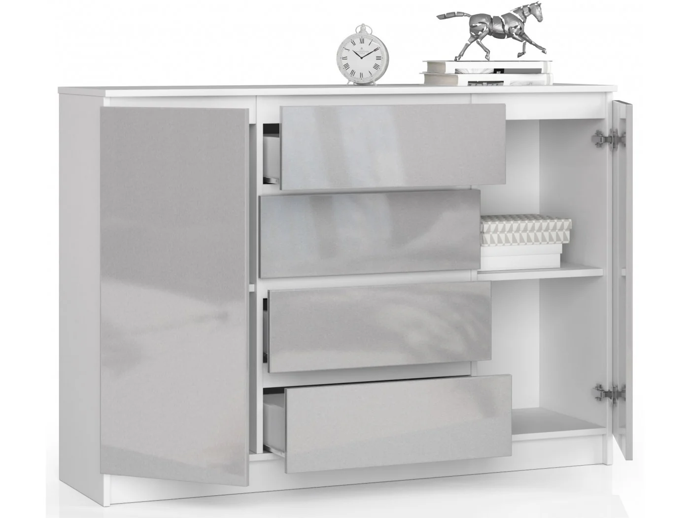 KOMODA K140 2D 4SZ CLP METALIK POŁYSK KOMODA K140 2D 4SZ CLP METALIK POŁYSK