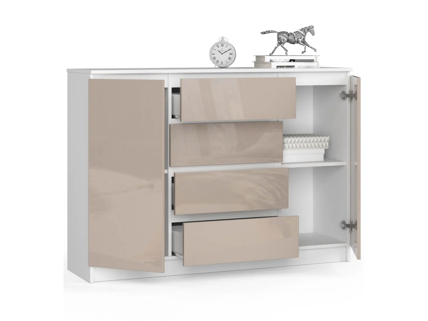 KOMODA K140 2D 4SZ CLP CAPPUCCINO POŁYSK KOMODA K140 2D 4SZ CLP CAPPUCCINO POŁYSK