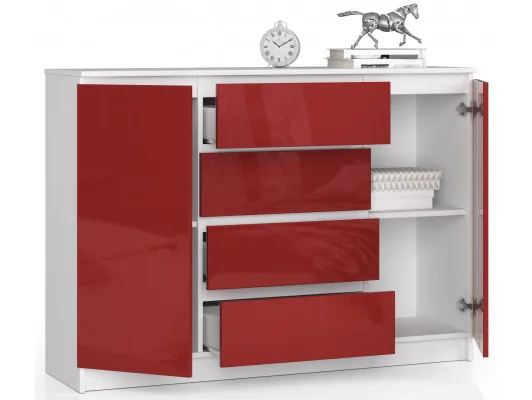 KOMODA K140 2D 4SZ CLP CZERWONY POŁYSK