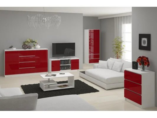 KOMODA K140 2D 4SZ CLP CZERWONY POŁYSK