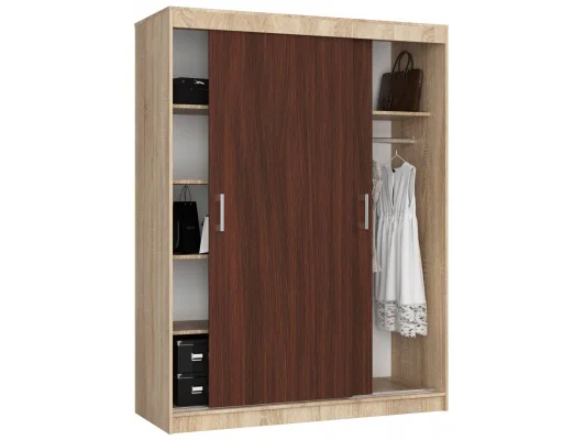SZAFA PRZESUWNA 150 cm CLP MONO SONOMA/WENGE