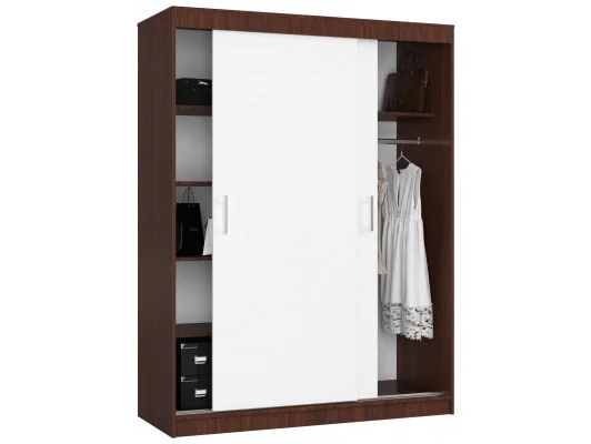 SZAFA PRZESUWNA 150 cm CLP MONO WENGE/BIAŁA