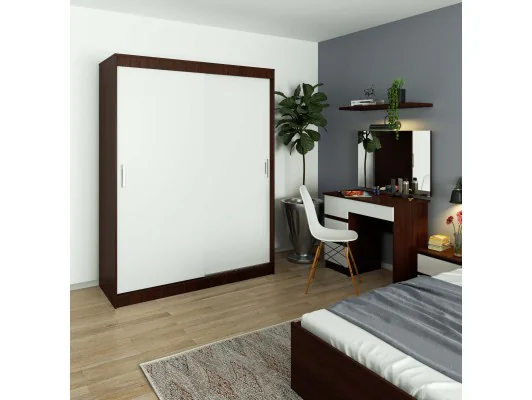 SZAFA PRZESUWNA 150 cm CLP MONO WENGE/BIAŁA