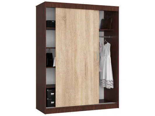 SZAFA PRZESUWNA 150 cm CLP MONO WENGE/SONOMA