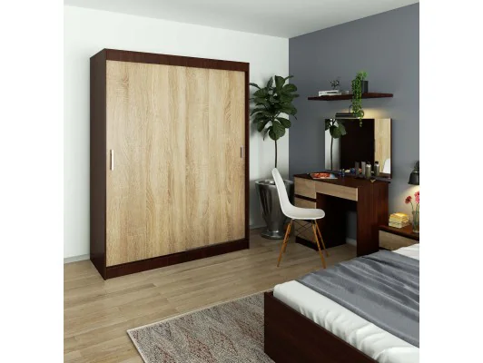 SZAFA PRZESUWNA 150 cm CLP MONO WENGE/SONOMA