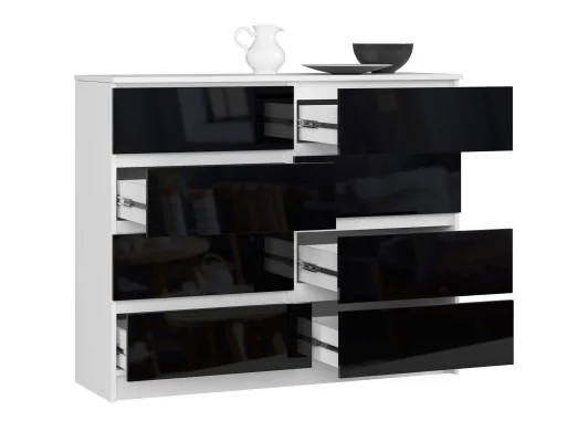 Zobacz KOMODA K120 8SZ PK CZARNY POŁYSK KOMODA K120 8SZ PK CZARNY POŁYSK
