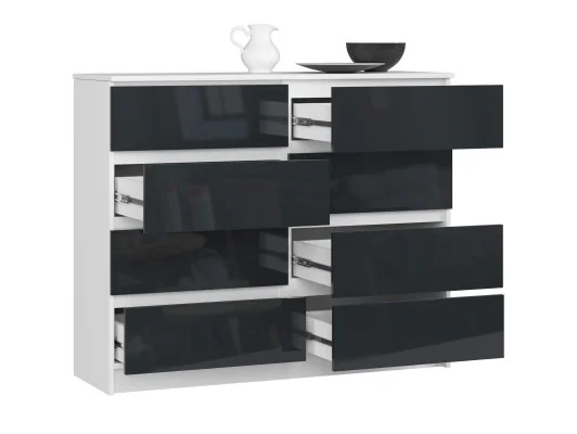 Zobacz KOMODA K120 8SZ PK GRAFIT POŁYSK KOMODA K120 8SZ PK GRAFIT POŁYSK