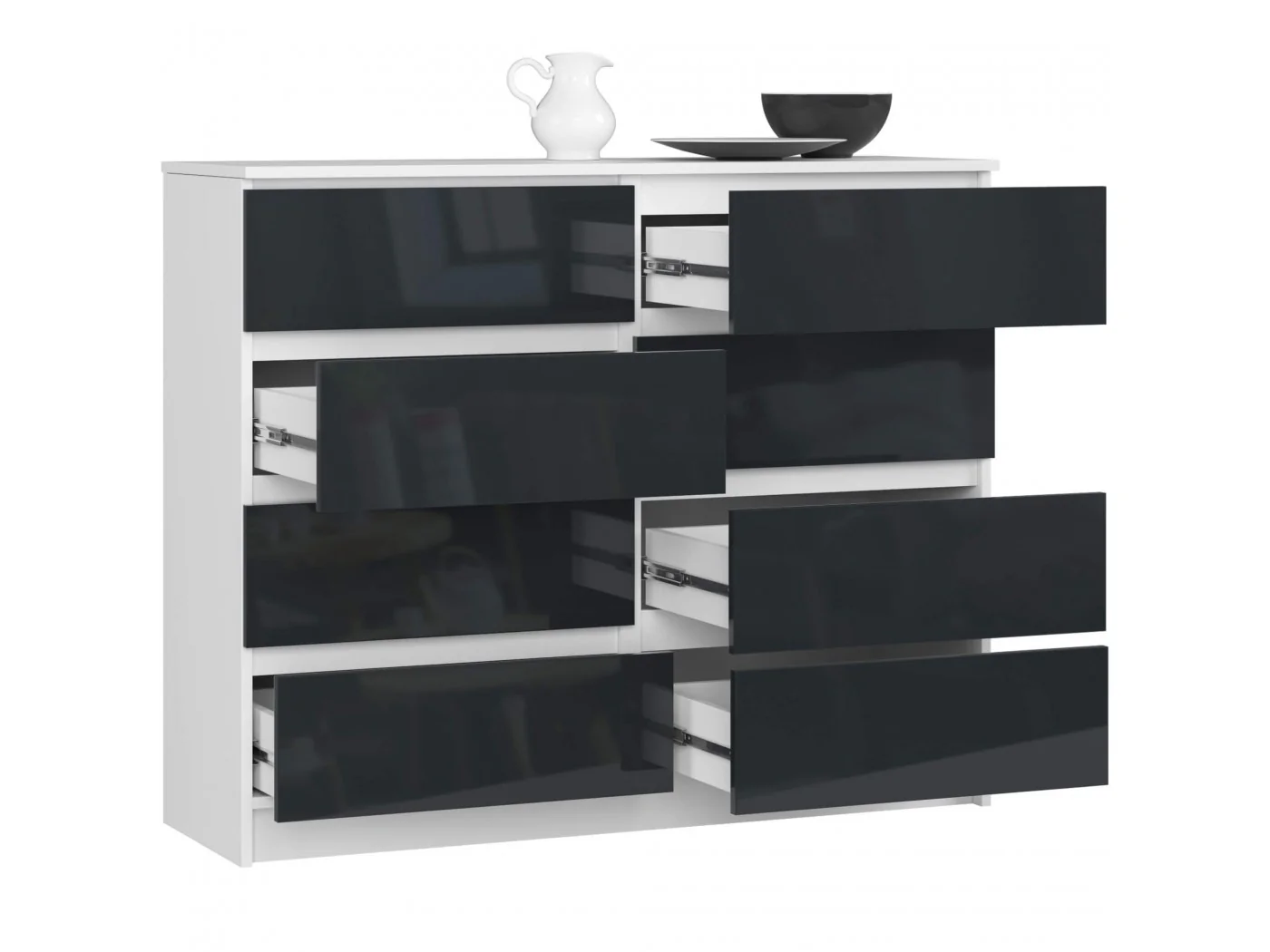 KOMODA K120 8SZ PK GRAFIT POŁYSK KOMODA K120 8SZ PK GRAFIT POŁYSK